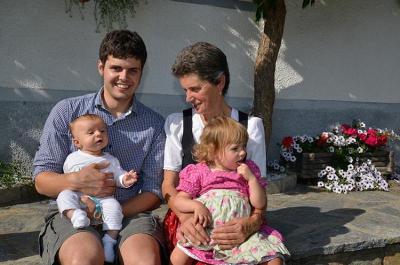 Christian and hostess Maria with grandchildren