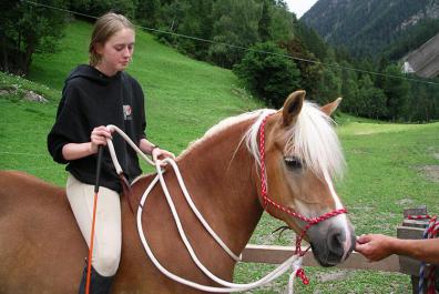 Riding lesson at the Bacherhof