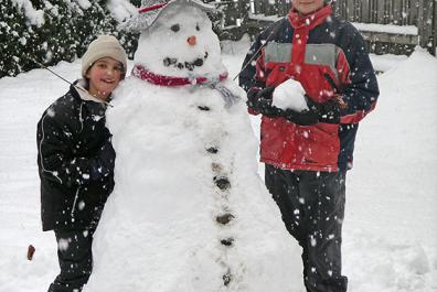 Pupazzo di neve al maso Bacher